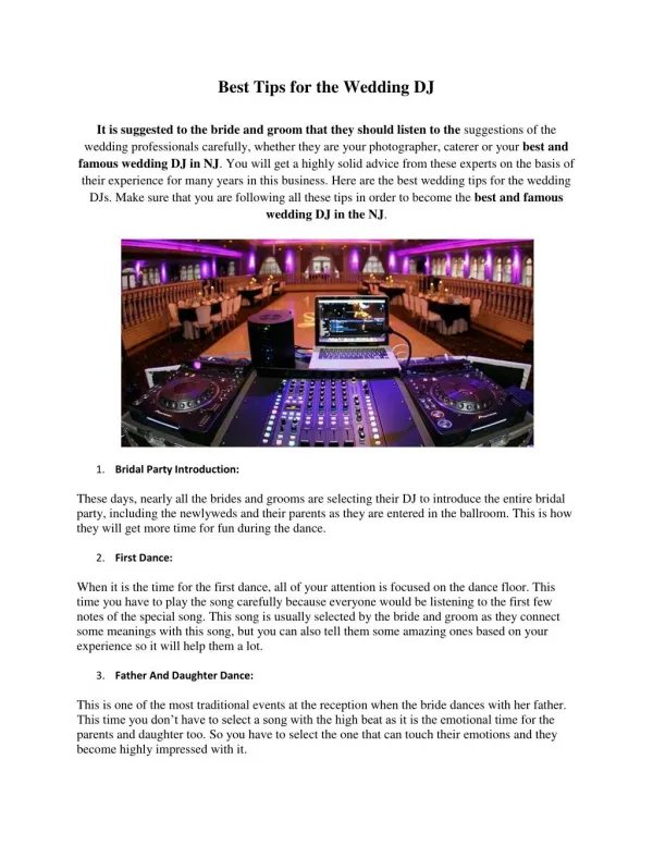 Best Tips for the Wedding DJ