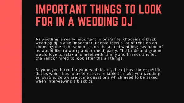 Important Things to Look for in a Wedding DJ