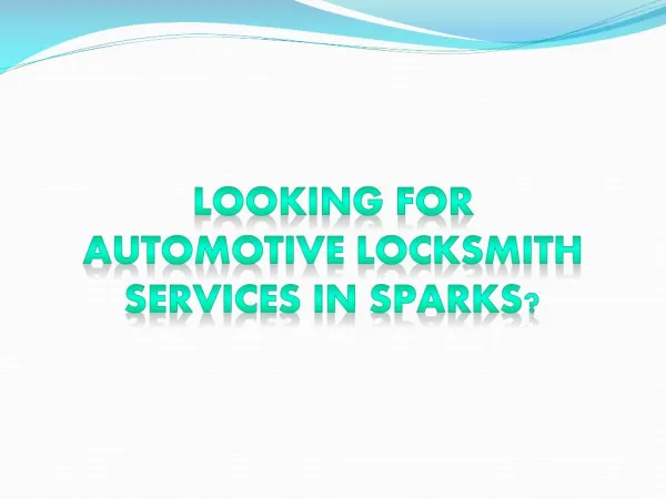 Automotive Locksmith Services in Sparks