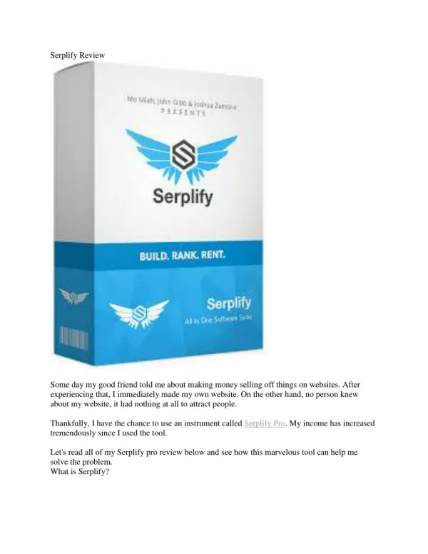 Serplify Review- High Product Review