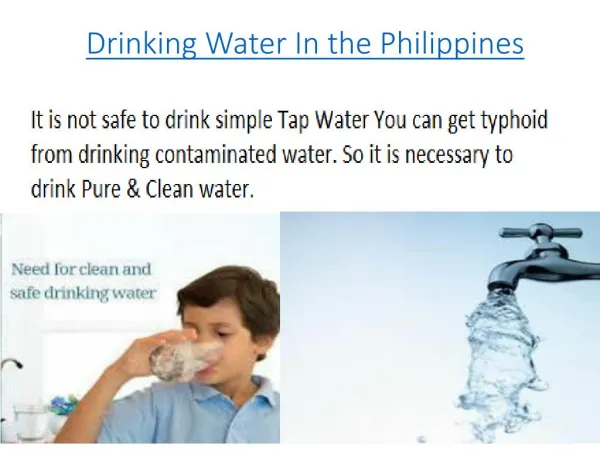 Drinking Water In the Philippines