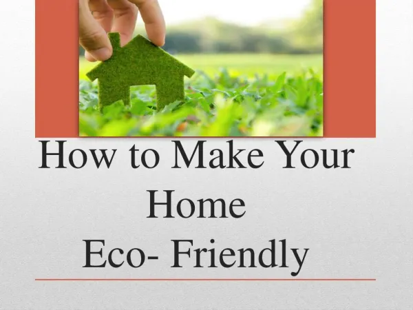 How to Make Your Home Eco- Friendly