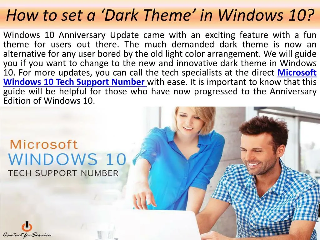 how to set a dark theme in windows 10