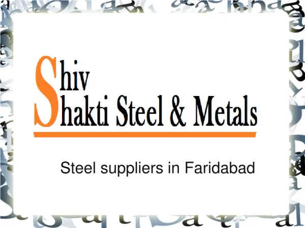 Steel suppliers in Faridabad