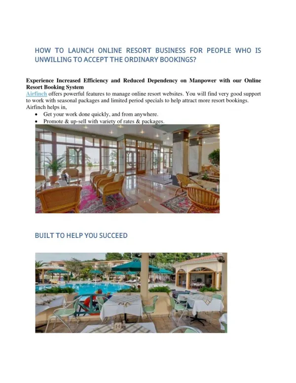 Online Resort Websites Script | Online Resort Booking - Appkodes
