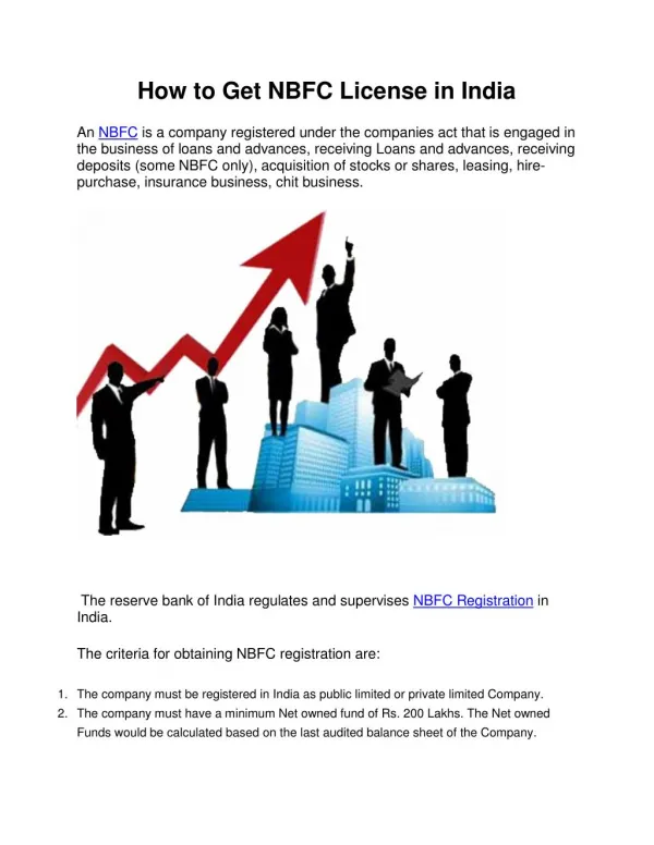 How to get NBFC license in India