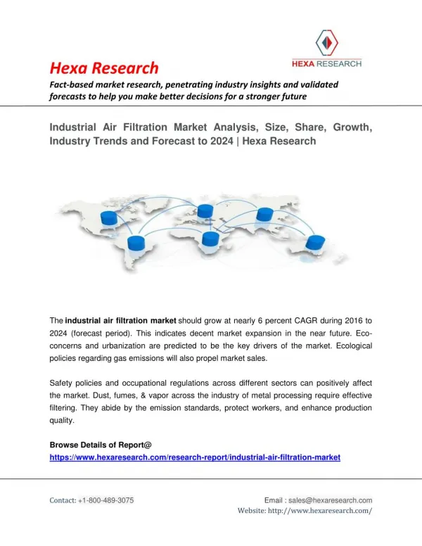 Industrial Air Filtration Market Size Share | Industry Report, 2024 | Hexa Research