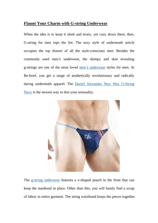 Flaunt Your Charm with G-string Underwear