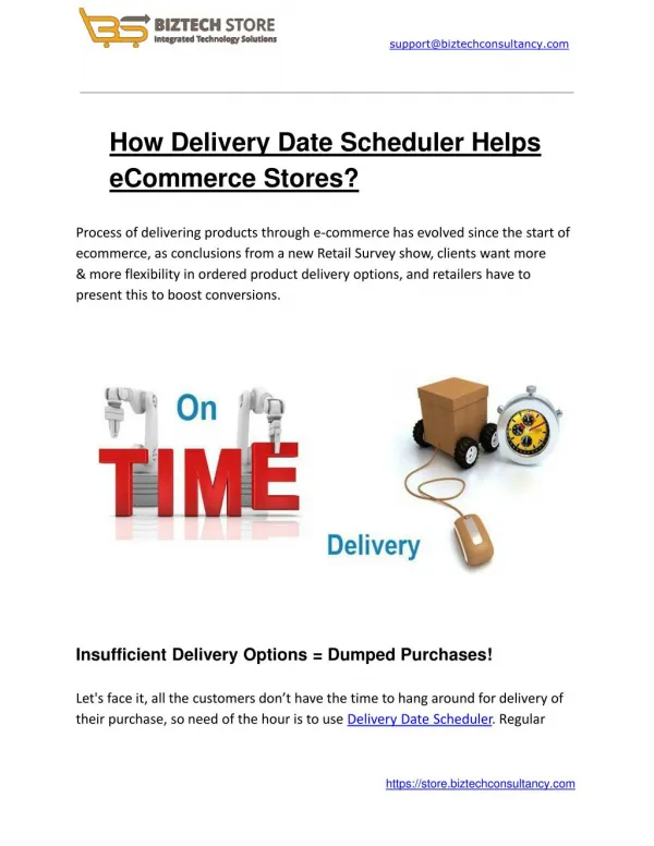 How Delivery Date Scheduler Helps eCommerce Stores?