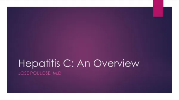 Tests For Hepatitis C Overview By Dr Jose Poulose