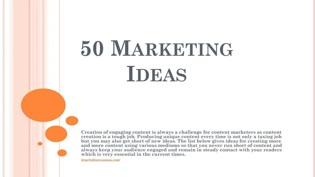 50 marketing ideas