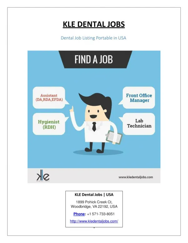Kle dental jobs : Best dental Job Listing Portal in USA