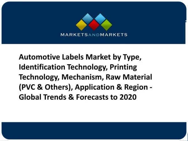 Automotive Labels Market by Type, Identification Technology, Printing Technology, Mechanism, Raw Material, Application &