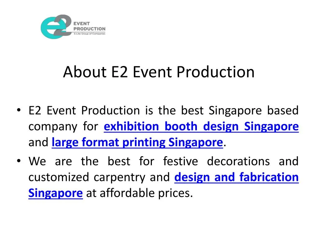 about e2 event production