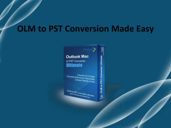 Convert OLM to Outlook PST File Format