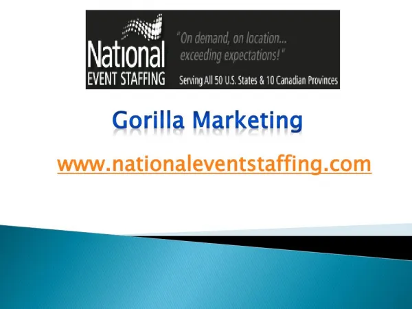 Gorilla Marketing - www.nationaleventstaffing.com