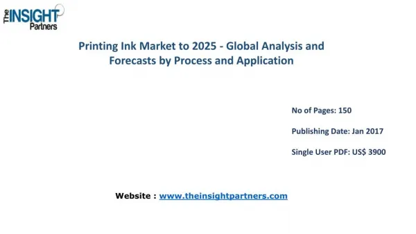 Printing Ink Market to 2025-Industry Analysis, Applications, Opportunities and Trends |The Insight Partners