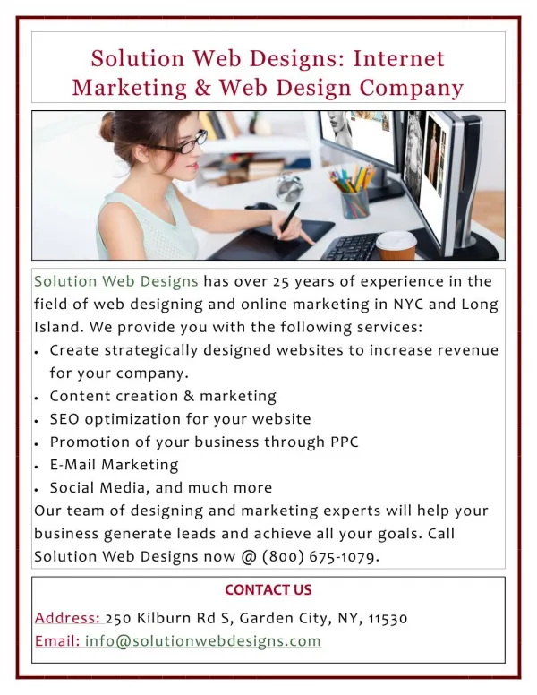Solution Web Designs: Internet Marketing & Web Design Company