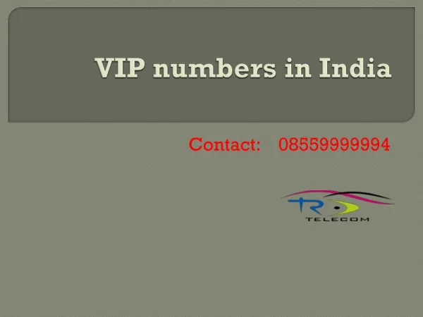 VIP Numbers in India