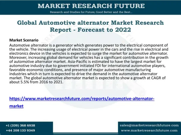 Global Automotive alternator Market Research Report
