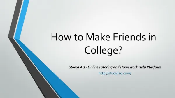 How to Make Friends in College?