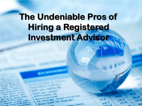 ?The Undeniable Pros of Hiring a Registered Investment Advisor