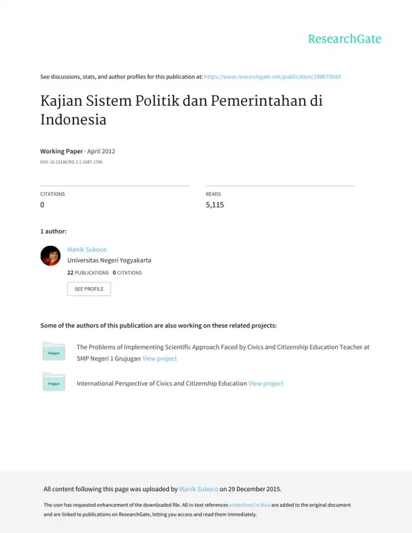 Kajian Sistem Politik dan Pemerintahan di Indonesia