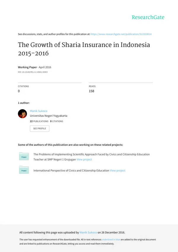 The Growth of Sharia Insurance in Indonesia 2015-2016