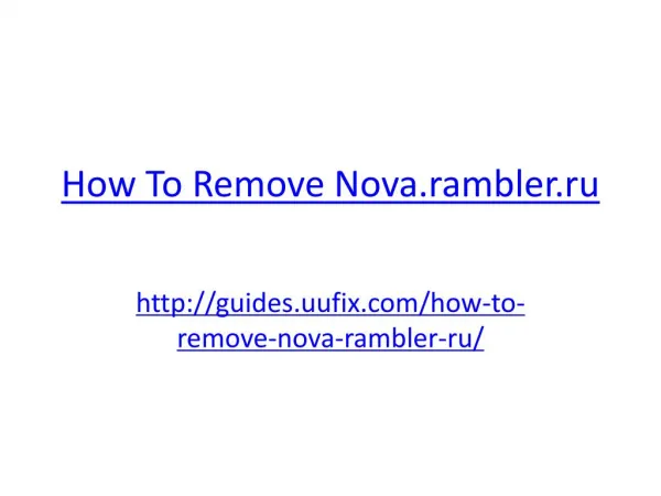 How to Remove Nova.rambler.ru