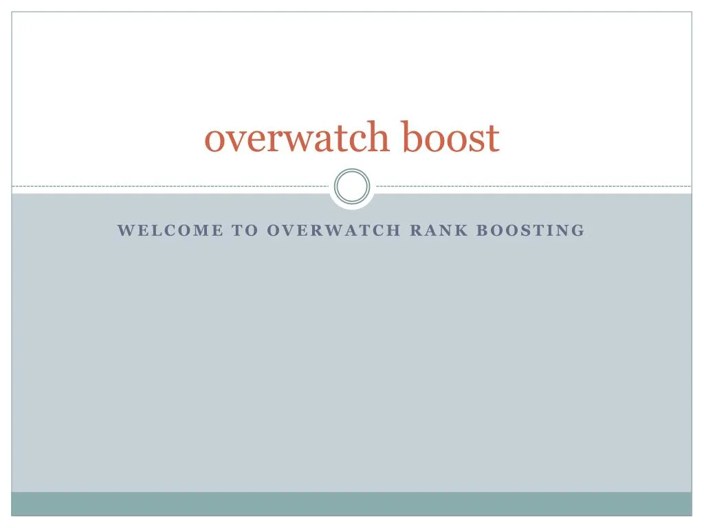 overwatch boost