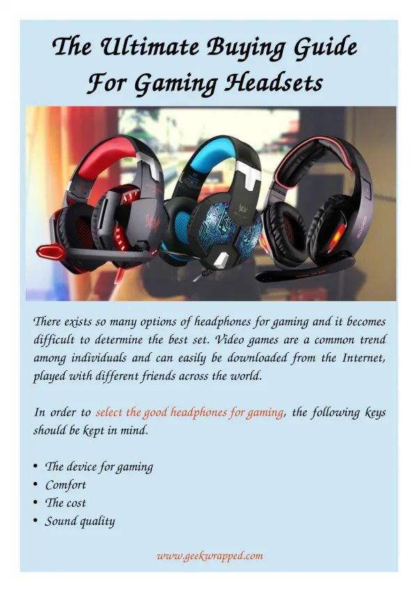 The Ultimate Buying Guide For Gaming Headsets