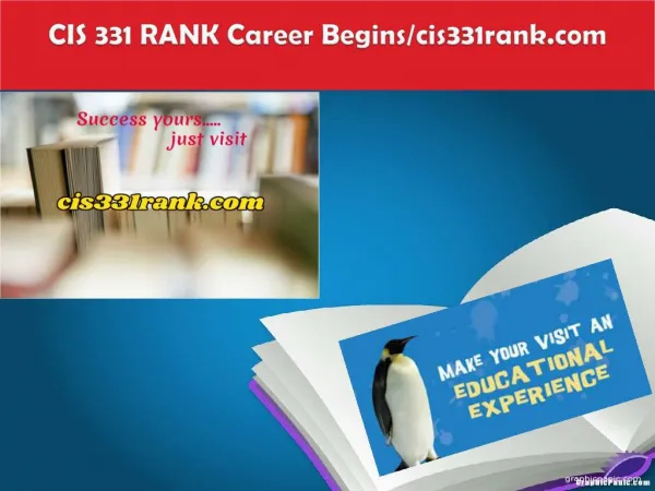 CIS 331 RANK Career Begins/cis331rank.com