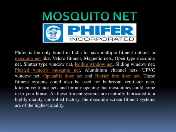 Mosquito net Phiferindia