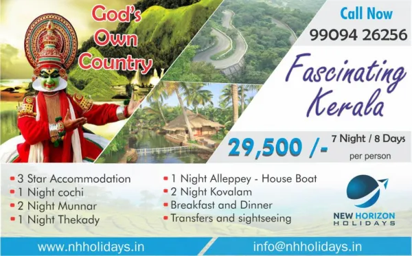 Kerala Tour Packages from ahmedabad