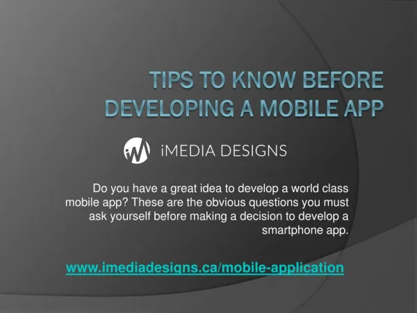 Tips to know before Developing a Mobile App