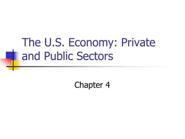 The U.S. Economy: Private and Public Sectors