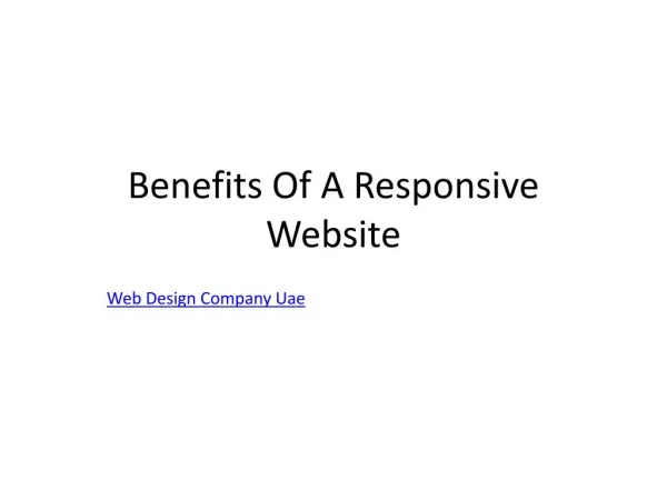 Benefits of a responsive website