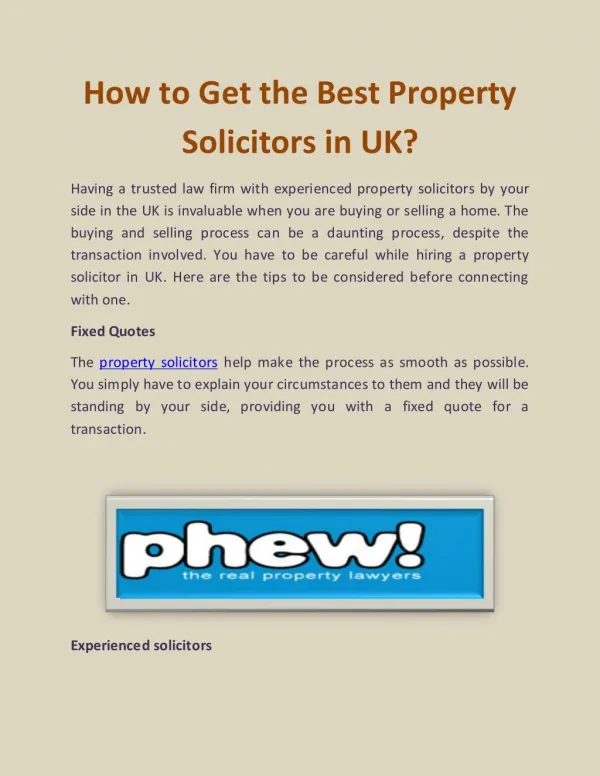 How to Get the Best Property Solicitors in UK?