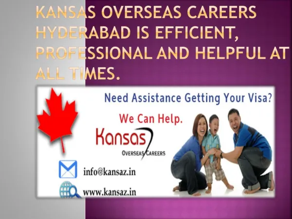 Kansas Overseas Careers Hyderabad Expert in Supplying Visa Services