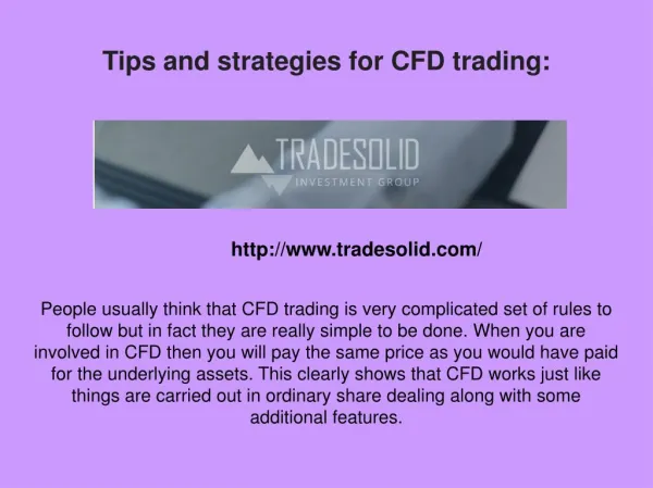 Tips and strategies for CFD trading