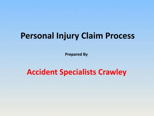 Personal Injury Claim Process