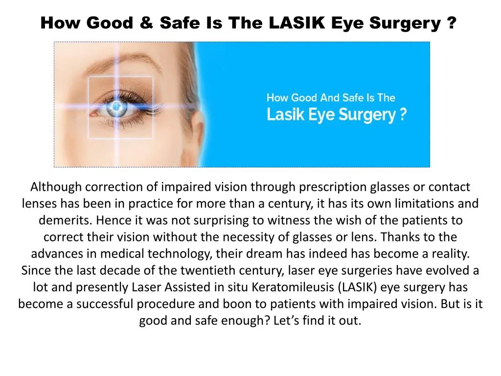how good safe is the lasik eye surgery