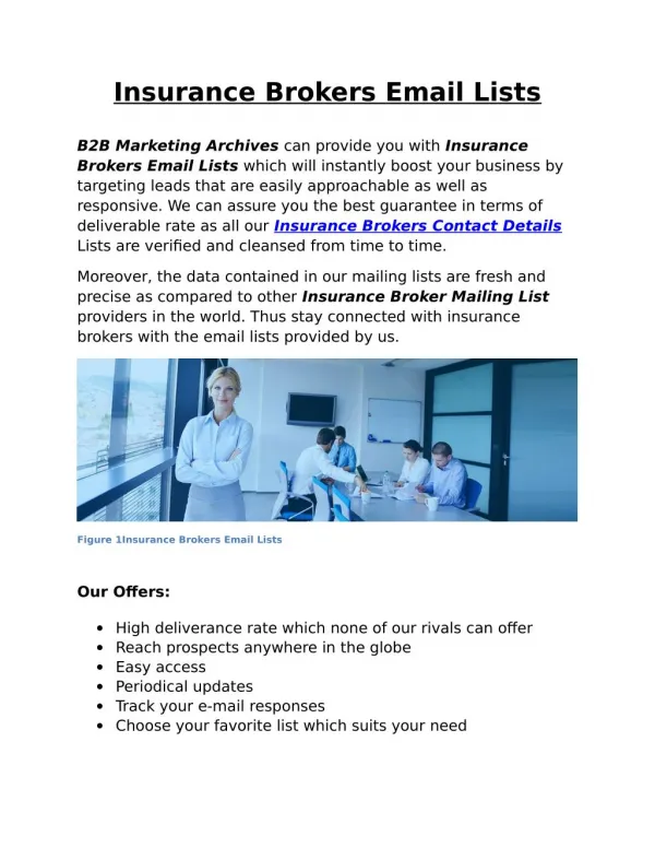 Insurance Brokers Email Lists - B2B Marketing Archives