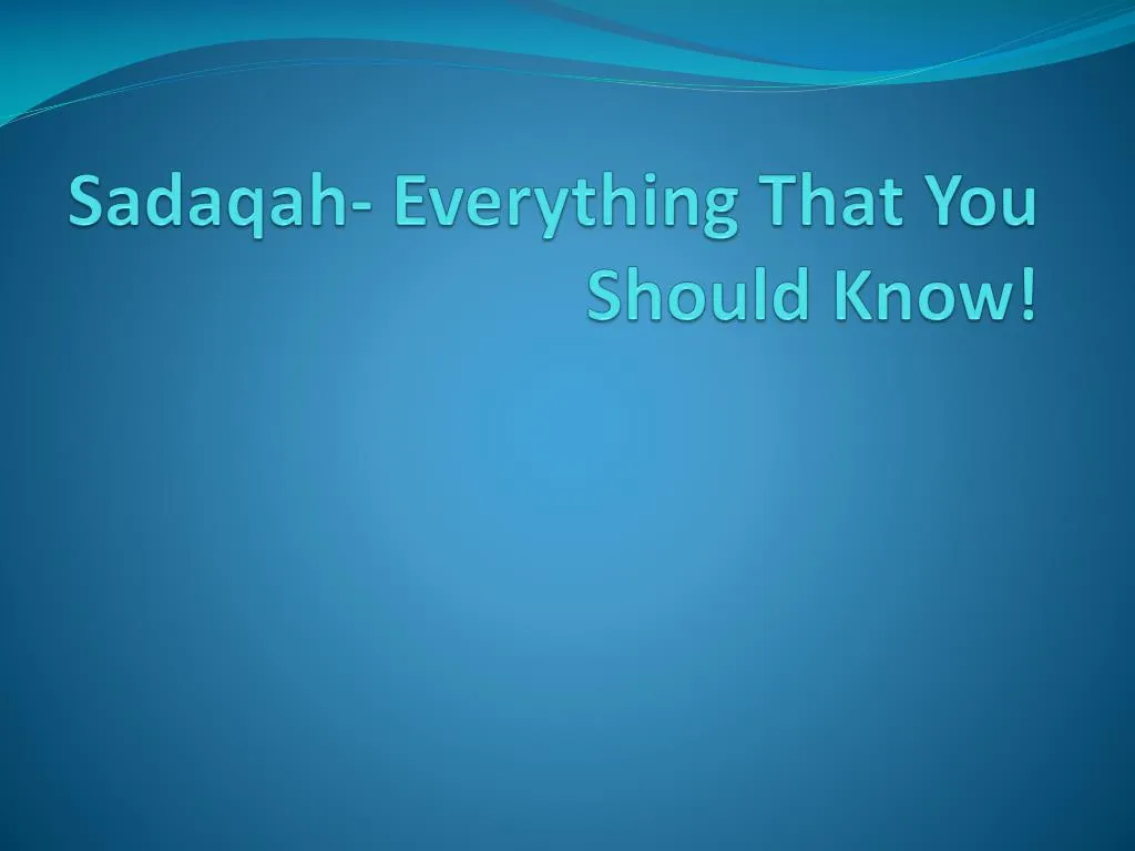 sadaqah everything that you should know