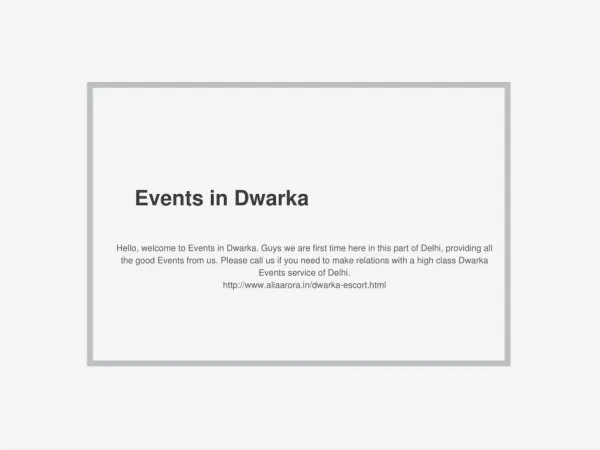 Events in Dwarka