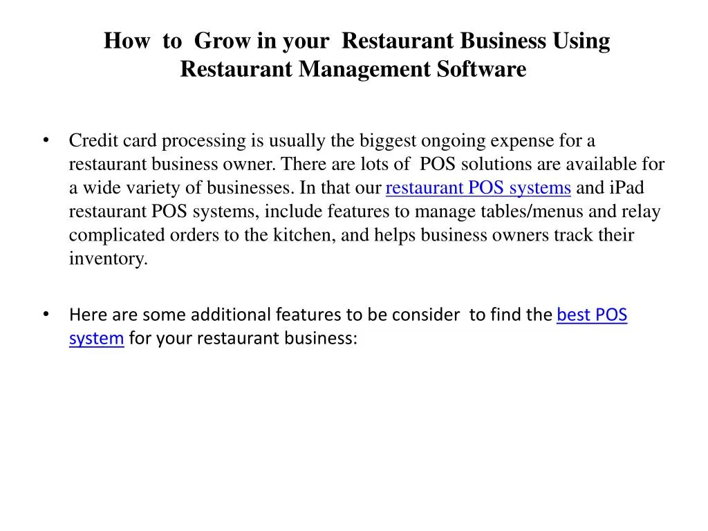 how to grow in your restaurant business using restaurant management software