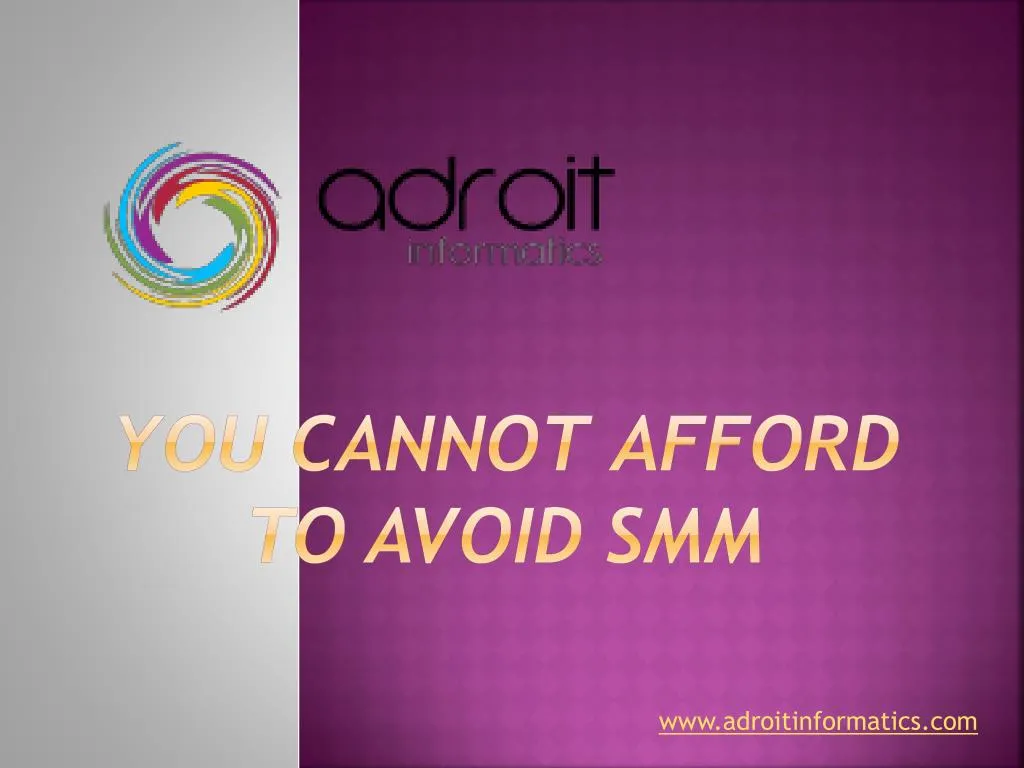 you cannot afford to avoid smm