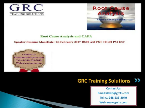 Root Cause Analysis and CAPA
