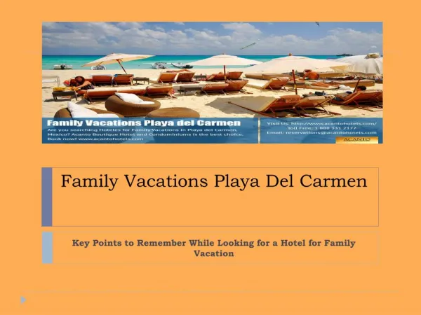 Key Points to Remember While Looking for a Hotel for Family Vacation