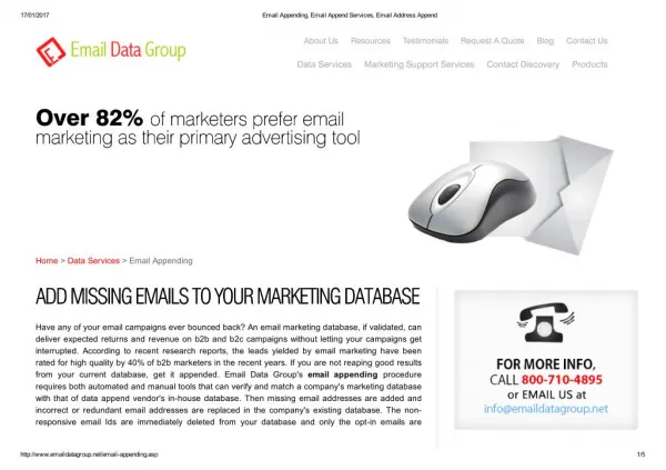 Get Accurate And Affordable Email Appending from Email Data Group